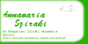 annamaria sziraki business card