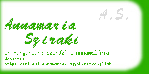 annamaria sziraki business card